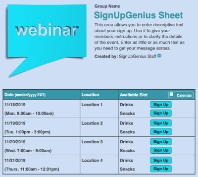 webinar online internet learning conference sign up form