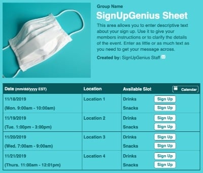 medical surgeons masks face sign up form