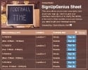 Football Time sign up sheet