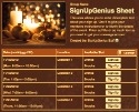 Christmas Candles sign up sheet