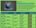 Earth Day sign up sheet