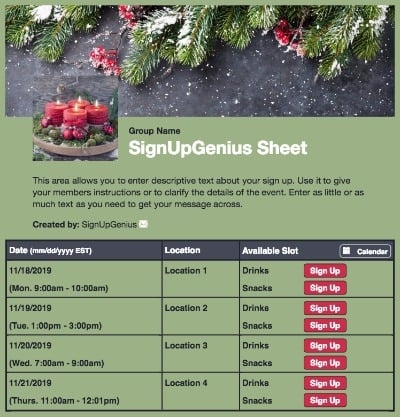 advent christmas holidays candles green sign up form