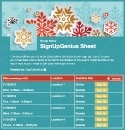 Snowflakes sign up sheet