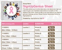 Breast Cancer Awareness sign up sheet
