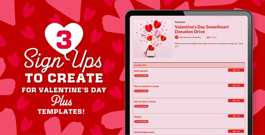 signupgenius valentine sign up