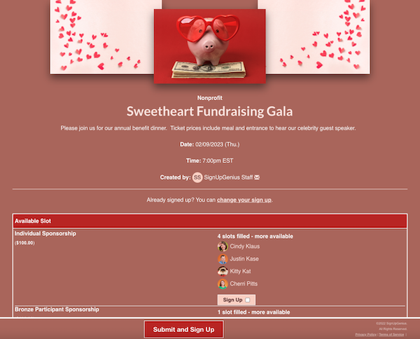 gala sign up