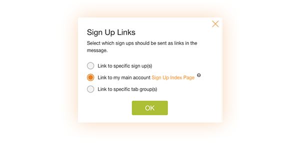 sign up links