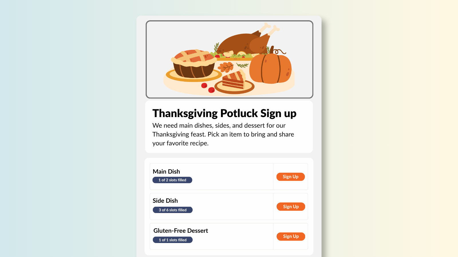 Thanksgiving Potluck Sign Up Sheet: Free Template and Tips