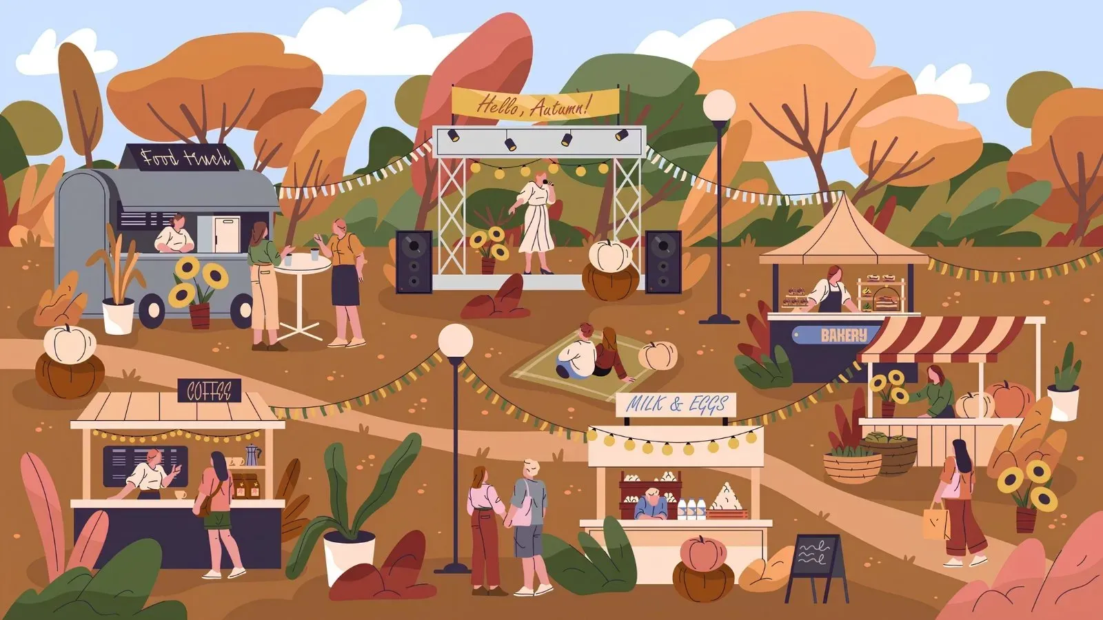 illustration of a fall festival