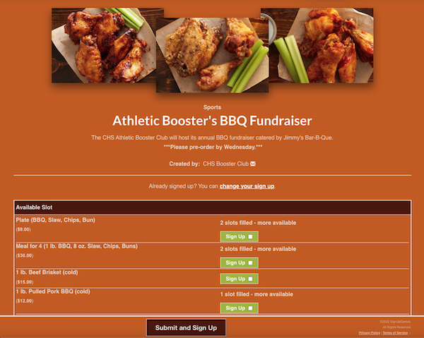fundraiser sign up