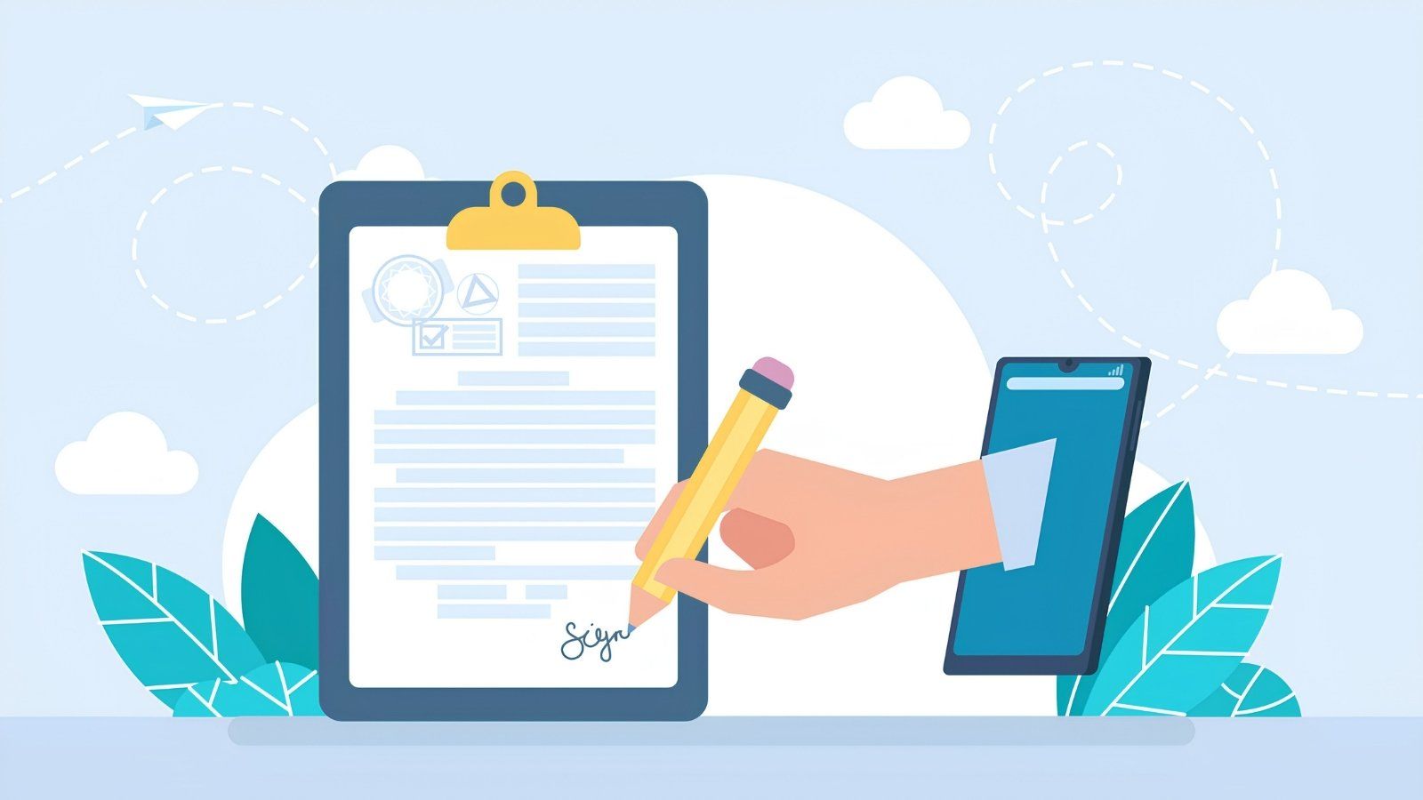 signing an online waiver or form